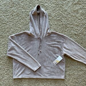 Z by Zella Taupe Cropped Hoodie Long Sleeve Sweatshirt - Size Small